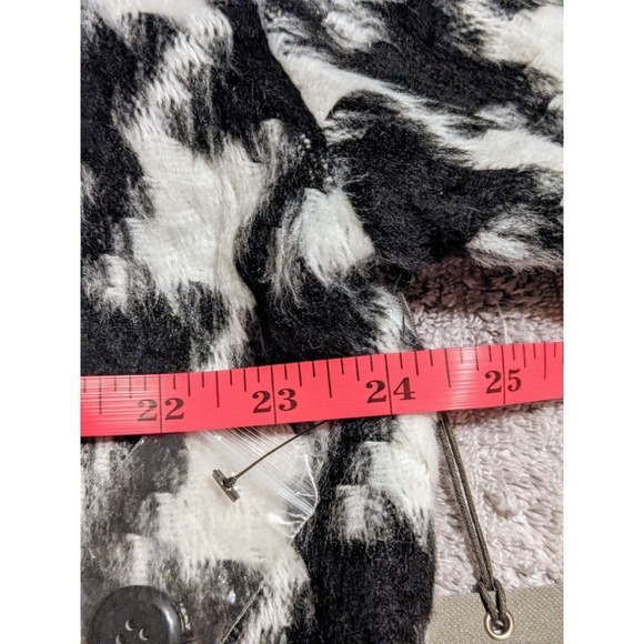 Vince Camuto Houndstooth Shacket Faux Leather Trim Jacket Button Down L NWT $149 - Picture 12 of 12